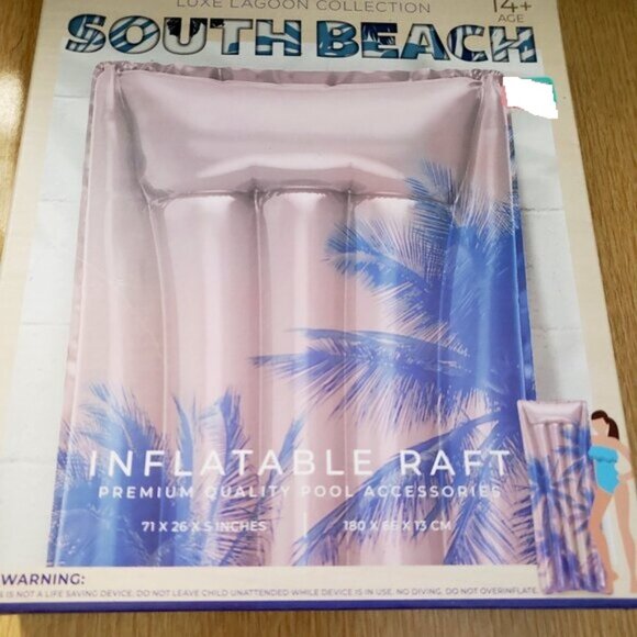 BNWT SOUTH BEACH Luxe Lagoon collection premium inflatable palms pool raft (OS) - Picture 2 of 5